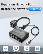 RJ45 Ethernet Splitter,  Port 3 Devices Simultaneous Networking Ethernet Cable