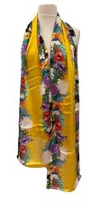 BIBA Tokyo Garden Border Skinny Long Silk Scarf - PRETTY! NEW!