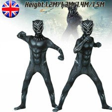 Kids Boys Halloween Black Panther Cosplay Costume Party Fancy Dress Outfit UK