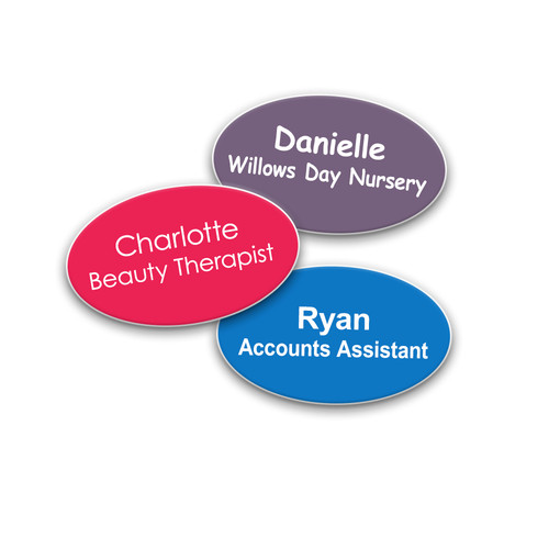 Pin oval company staff - pin, name
