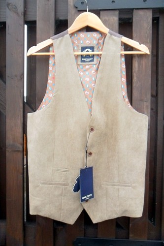 Bnwt marc darcy waistcoat - waistcoat, tan