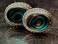 Sterling silver abalone shell vintage stud earrings 925 Mexico
