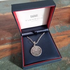 Tianguis Jackson Aztec Mayan Mex Calendar Necklace Solid Silver
