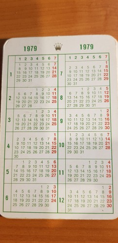 Rolex calendar 1979 - rolex, 1979/1979
