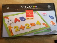 ARTEZA Magnetic Letters & Numbers Set, 214 Pcs + Board,Markers & Eraser |New|UK