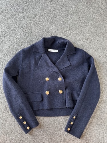 Zara navy cropped - cropped, cardigan