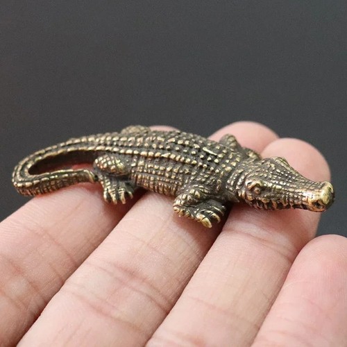 Antique brass crocodile - antique,