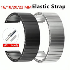 One-Piece Stainless steel Expander stretch metal watch band Strap 16/18/20/22mm