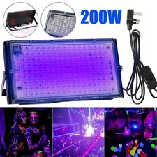 200W LED UV Stage Blacklight Ultraviolet Flood Effect Light for Disco Party UK