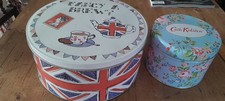 Two Metal Tins. Cath Kidston/ Fancy A Brew Cake Tin
