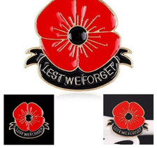 Lest We Forget Enamel Poppy