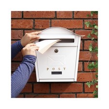 Post Box Wall Mounted White