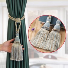 1Pair Tassel Curtain Holdbacks Rope Tie Backs Tassel Tiebacks Beaded Ball Decor