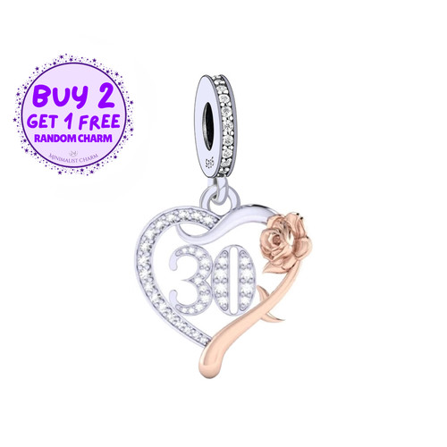 30th birthday charm - 30th, for