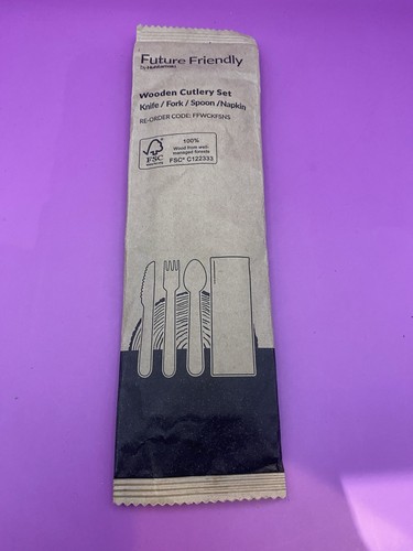 Wooden cutlery set with knife - wooden,