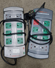 X2 Surge Guard Masterplug 8 Gang Surge Protected Switched Extension Lead Used