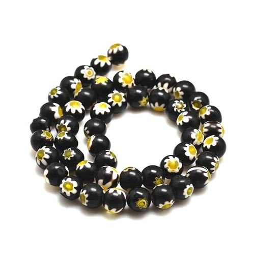Millefiori flower glass - glass, beads