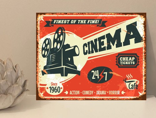 Cinema film retro metal - cinema,