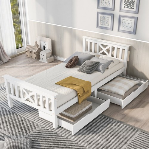 Wooden bed frame solid - bed, pine