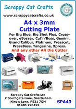 A4 x 3mm Cutting Plate by Scrappy Cat Crafts for Most A4 Die Cutters : SPA43  1