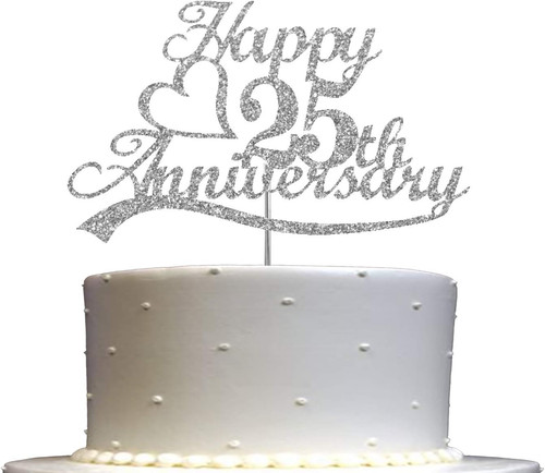 Happy 25th anniversary cake - 25th,
