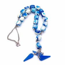 Vintage Greek Worry Beads komboloi Blue Beaded 