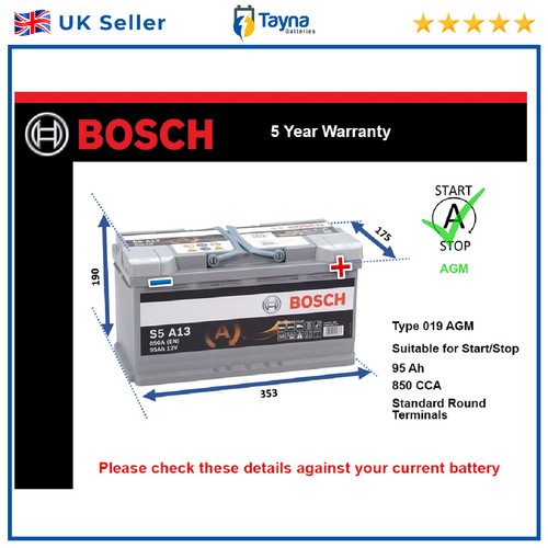 Agm car battery fits jaguar - agm,