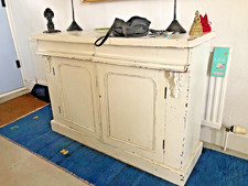 French, secret cupboard, sideboard two shelves , two drawers, Shabby Chic, White