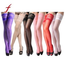 NEW Lace Top 20 Denier Sheer Hold Ups Stockings 17 Various Colours gift for her