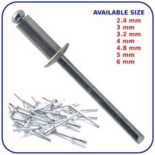 Pop Rivets 2.4mm, 3mm, 3.2mm, 4mm, 4.8mm,5mm,6mm Alu-Steel Dome Head Blind