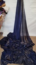 1M  navy blue / GOLD SHIMMER  DRESS CHIFFON FABRIC 58" WIDE