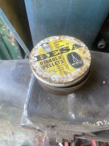 Besa pellet tin vintage - with, a