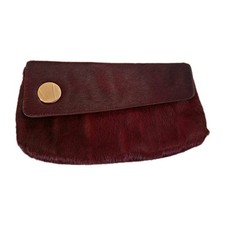 Jasper Conran Debenhams Red Wine Leather Fold over Clutch Bag RRP £70