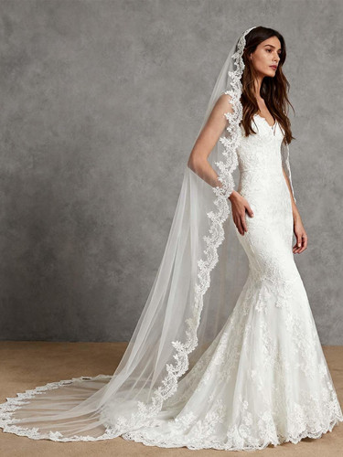 Tier lace long veils - 1,