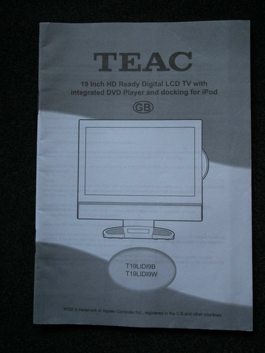 Teac owner manual - manual, book