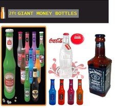 Large Stylish Money Bottles Moneyboxes Box Coins Notes Tin Plastic Piggy Bank