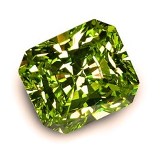 16x12mm Lime Green Modern Radiant Cut Cubic Zirconia Highest 6A Quality Loose CZ