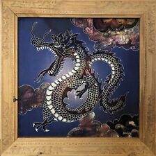 Vintage Framed Batik Painting of Dragon J S Noer Indonesia