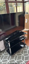 Corner TV Stand Black Glass