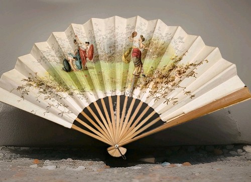 Victorian bamboo handled fan - victorian,