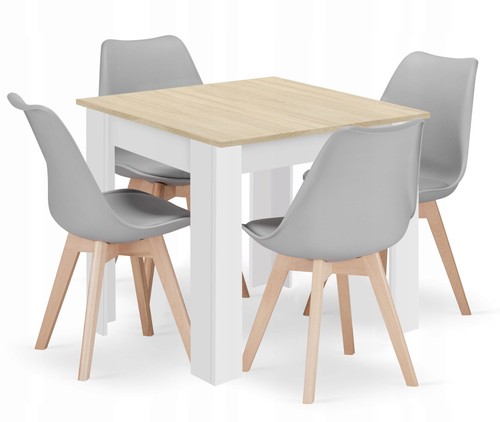 Dining table set - 80x80cm, oak