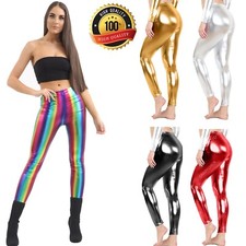 Womens Ladies Shiny Metallic