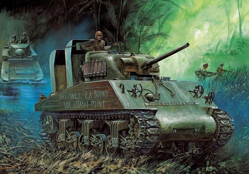 Academy usmc m4a2 sherman - 1:35,