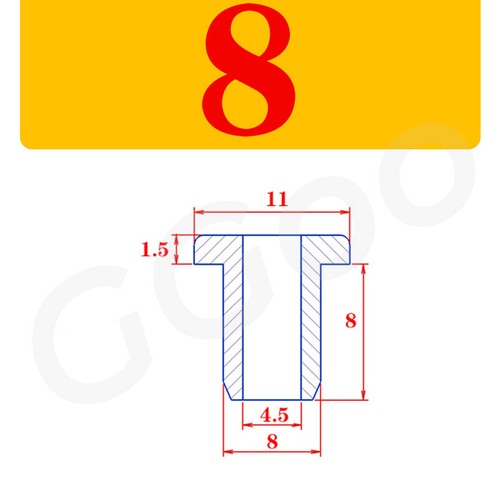 Black open wire grommets - open,