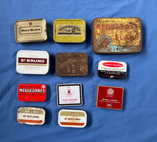 Job lot old tins smoking - job, of