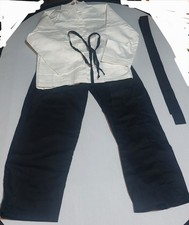 Mens Classic Kung Fu Martial Arts Uniforms Set of 3 cotton  black  white S