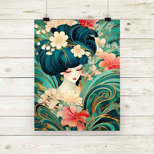 Geisha woman canvas print - canvas,