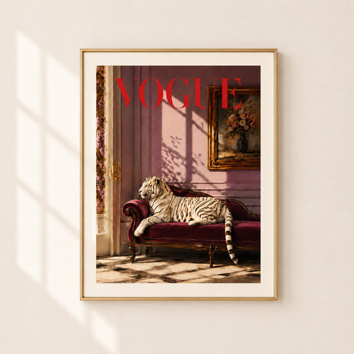 White tiger vogue wall - tiger, art