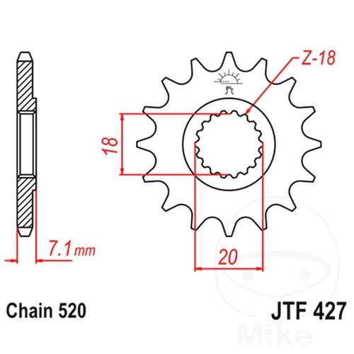 Front sprocket tooth 520 - 14,