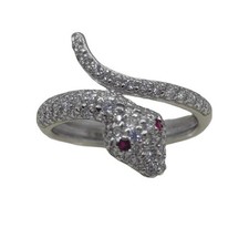 18K White Gold Snake Ring 3.50 Gr